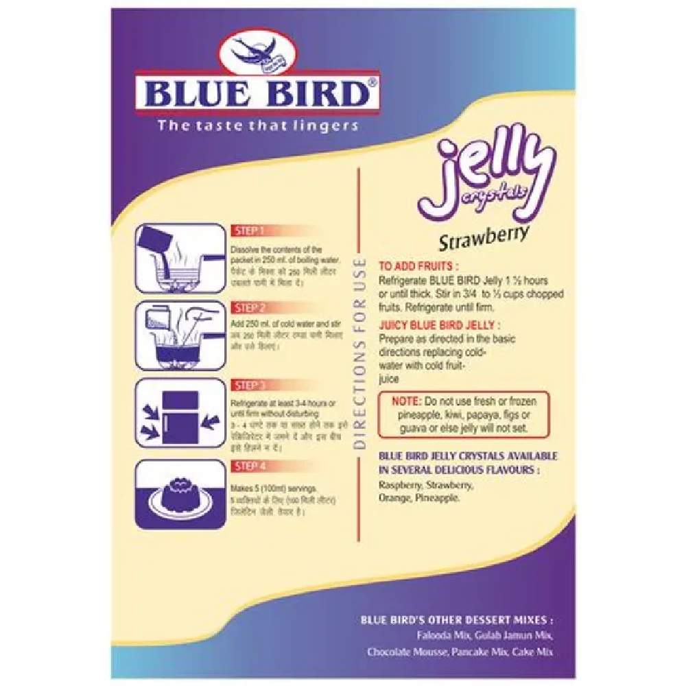 Blue Bird Jelly Crystals - Strawberry, 85 g Carton-2.webp